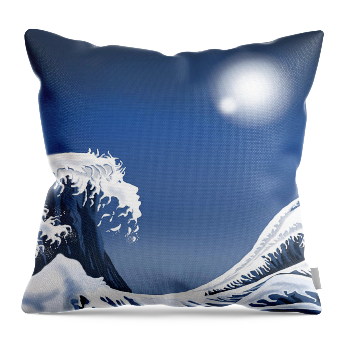 Waves Throw Pillow featuring the digital art Passing Wave by Douglas Day Jones
