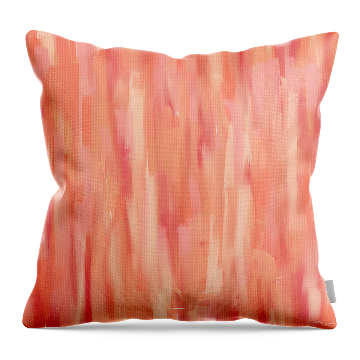 Peach Throw Pillow featuring the painting Passionate Peach by Lourry Legarde