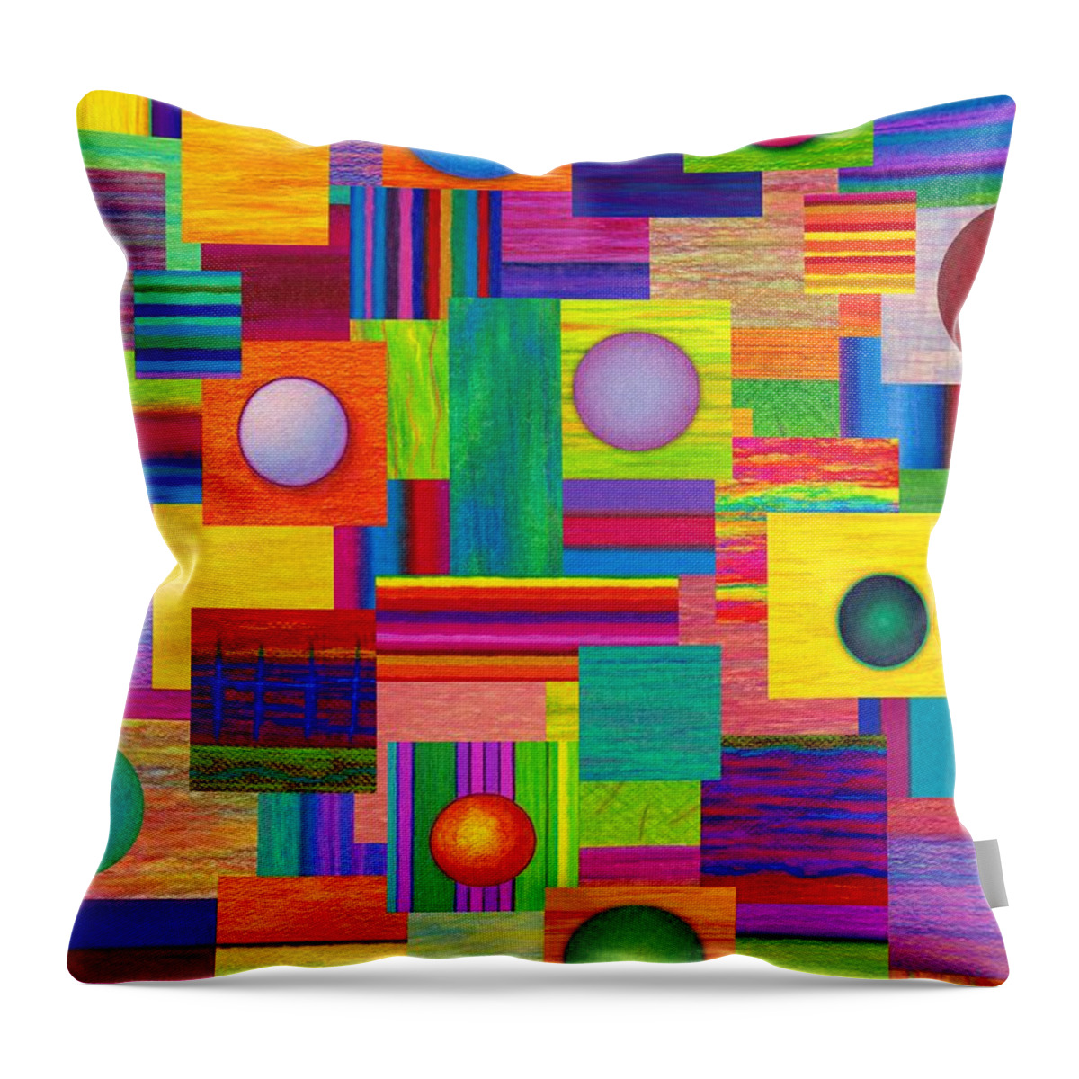 Colored Pencil Throw Pillow featuring the painting Patches by David K Small