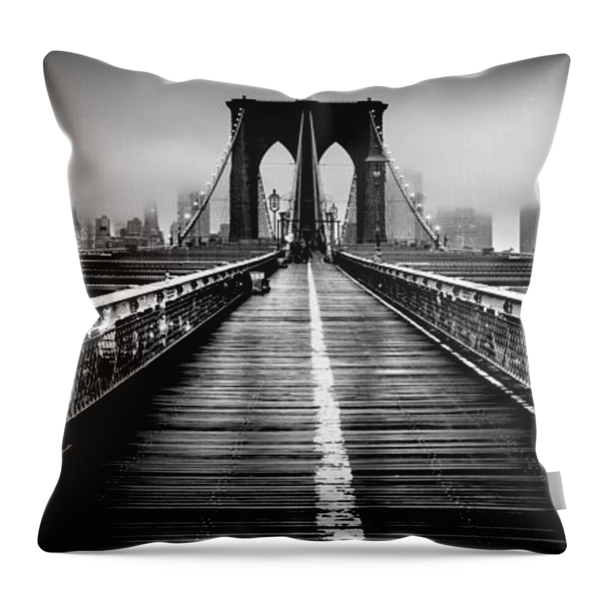 Brooklyn Throw Pillow featuring the photograph Path To The Big Apple by Az Jackson