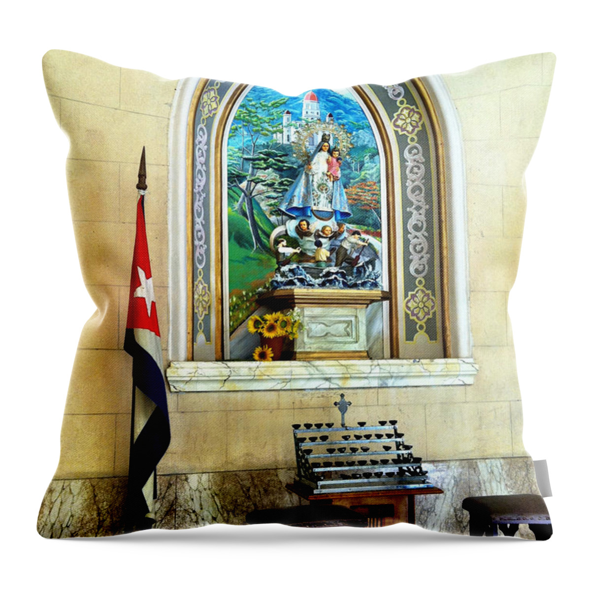 Cuba Throw Pillow featuring the photograph Patria by Carlos Avila