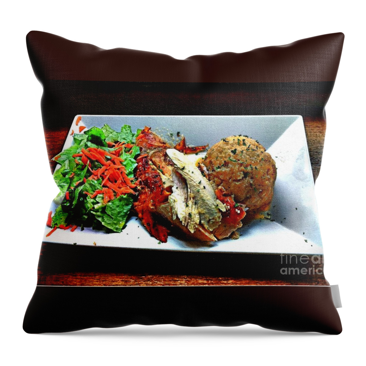 Pavo Throw Pillow featuring the photograph Pavochon y Mofongo by Alice Terrill