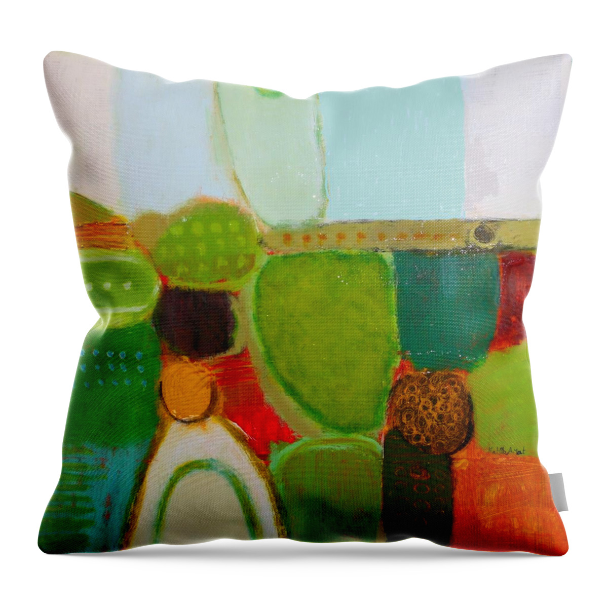 Abstract Throw Pillow featuring the painting Peace And Joy 4 by Habib Ayat