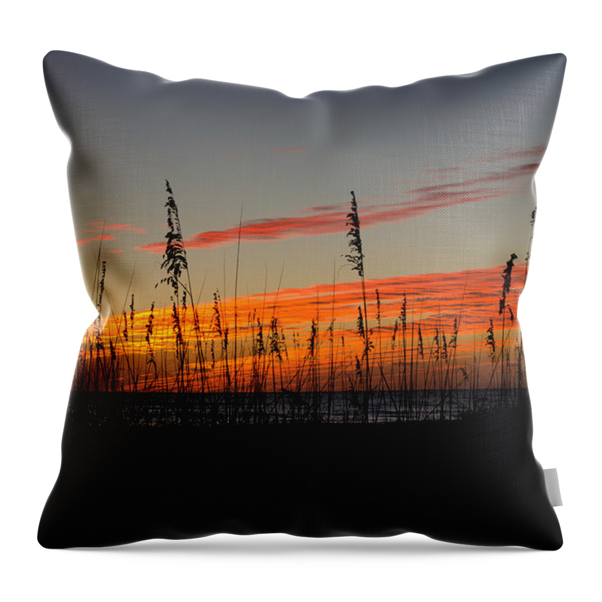 Sunset Throw Pillow featuring the photograph Peace and Love by Melanie Moraga