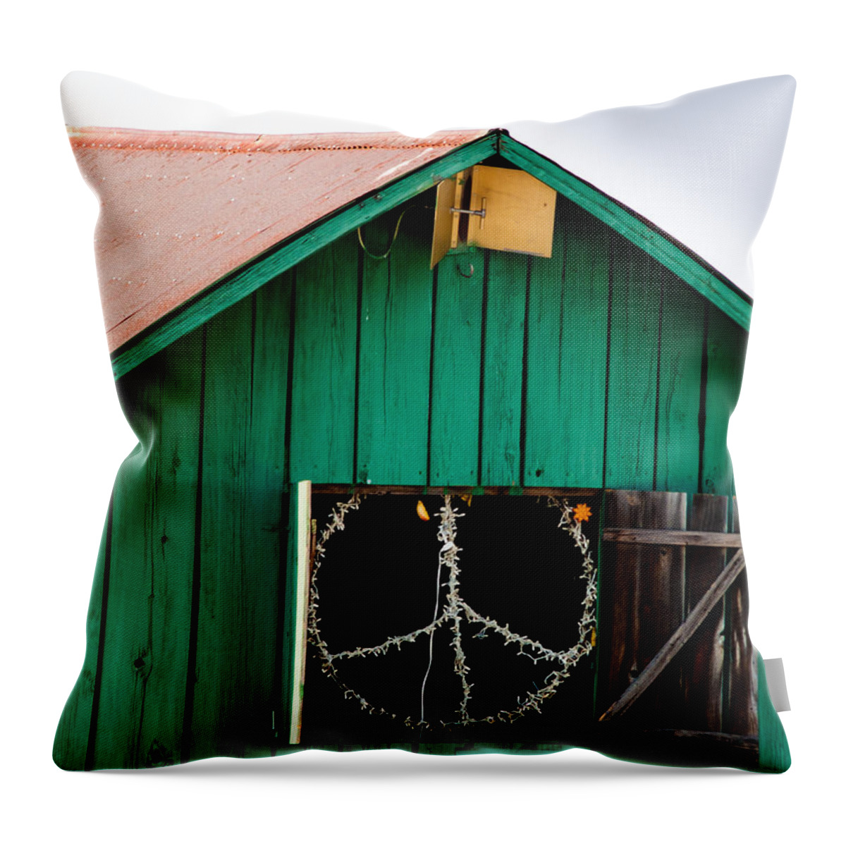 Bliss Throw Pillow featuring the photograph Peace Barn by Bill Gallagher