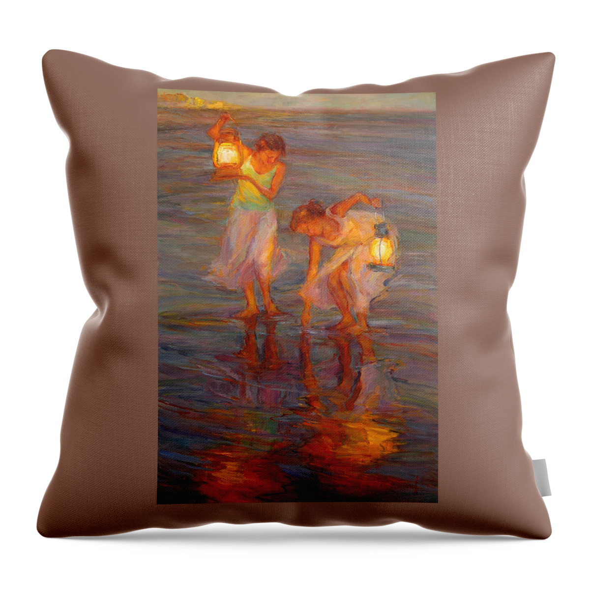 Beach Throw Pillow featuring the painting Peace by Diane Leonard