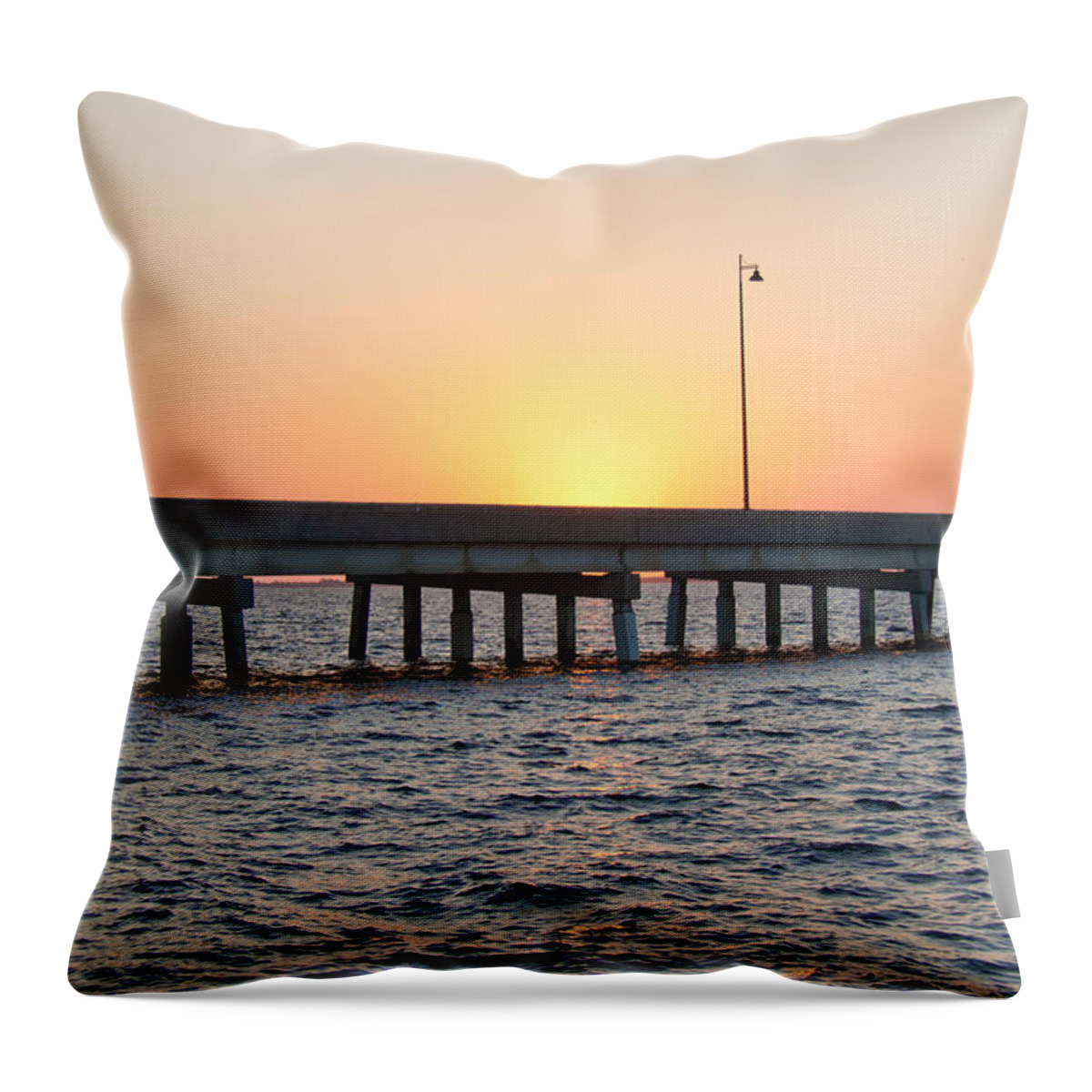 Bridge Throw Pillow featuring the photograph Peace River Bridge - Punta Gorda Florida by John Black
