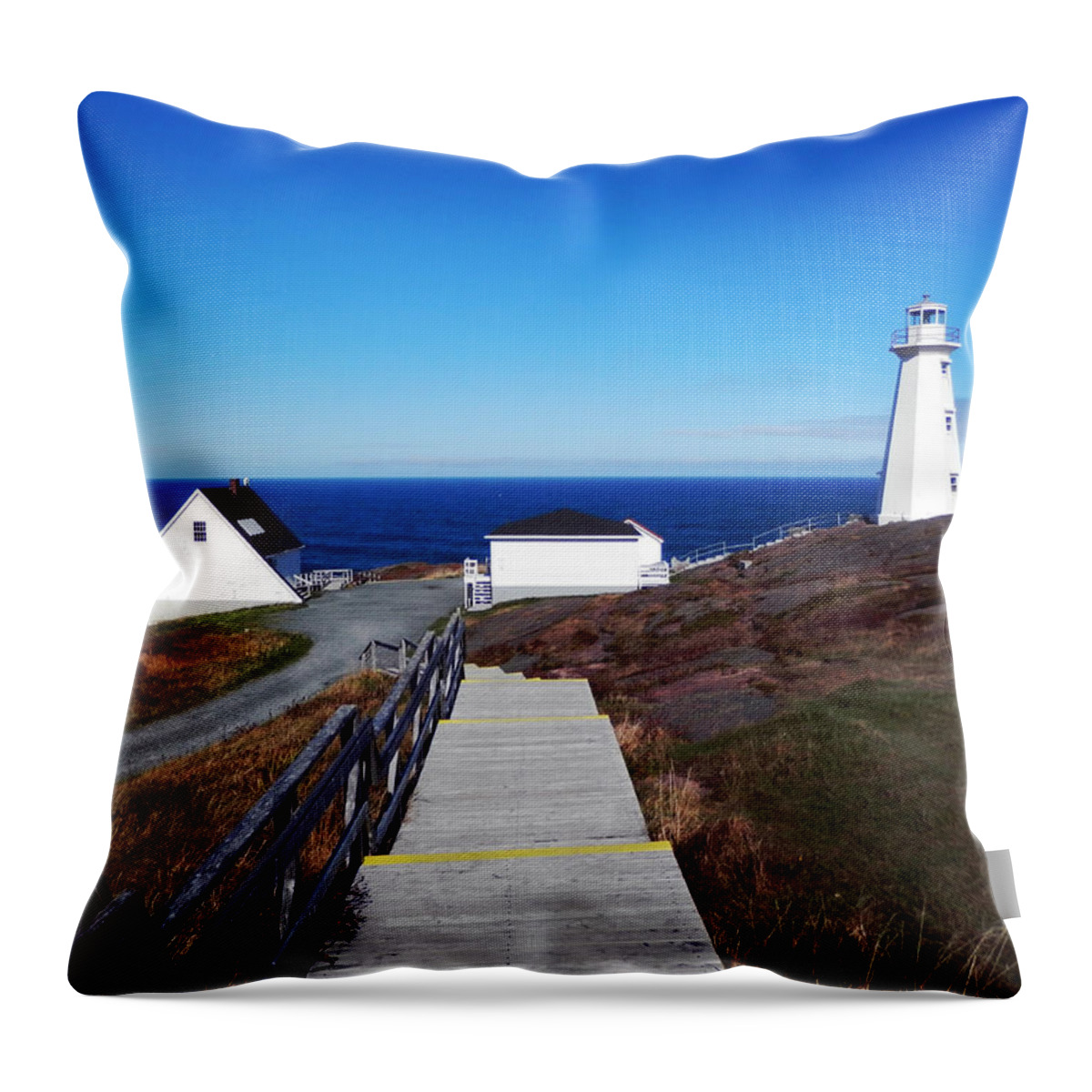 Cape Spear Throw Pillow featuring the photograph Peaceful Day at Cape Spear by Zinvolle Art