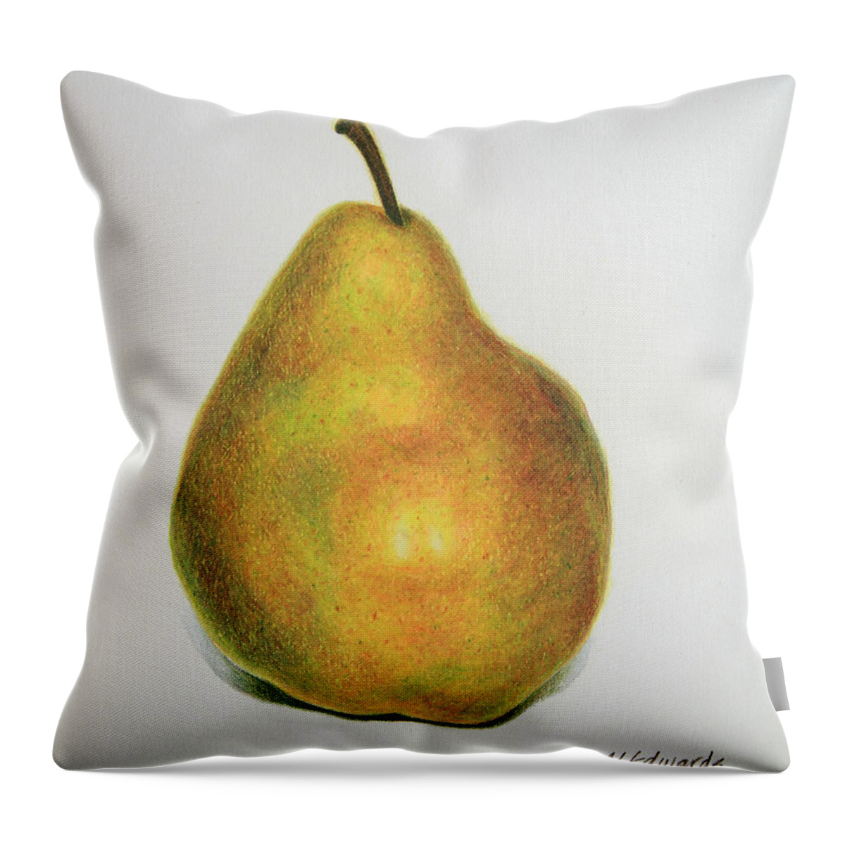Pear Throw Pillow featuring the drawing Pear Practice by Marna Edwards Flavell