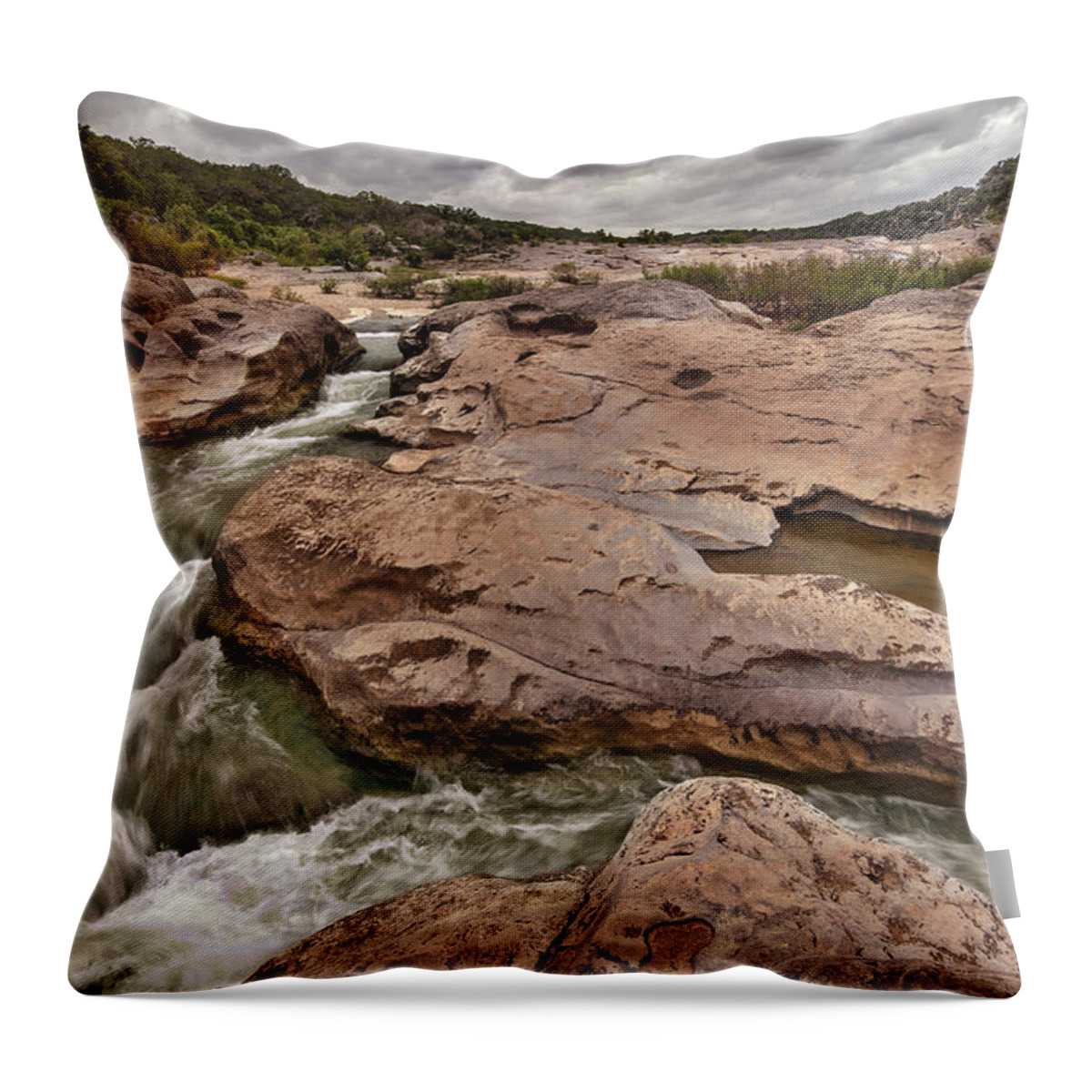 Pedernales Falls Throw Pillow featuring the photograph Pedernales Falls by Todd Aaron