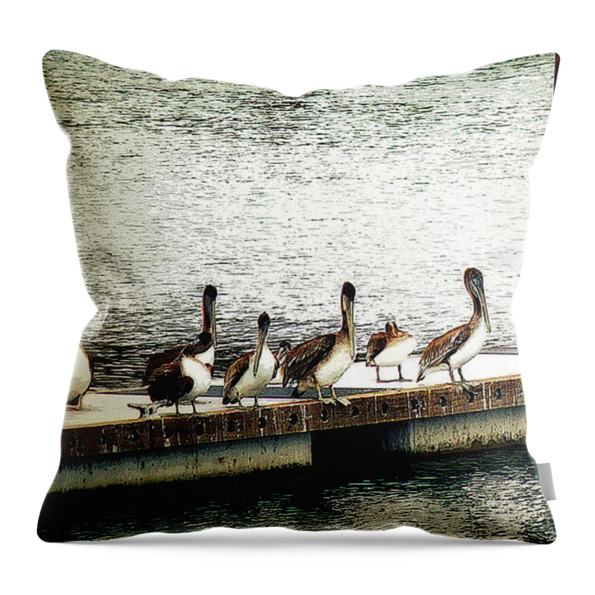 Pelican Throw Pillow featuring the photograph Pelican Island by Melanie Lankford Photography