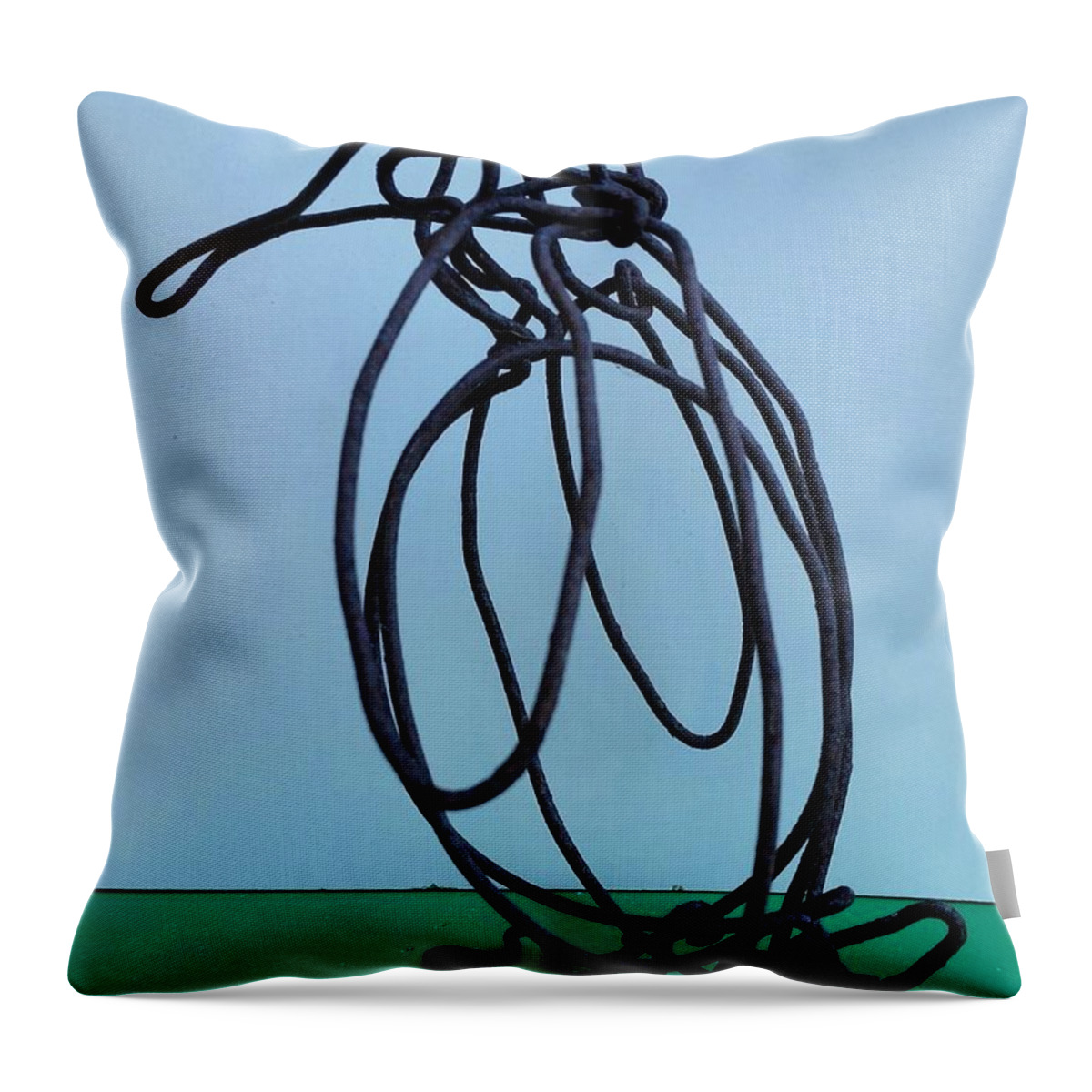 Penguin Throw Pillow featuring the sculpture Penguin by Edward Pebworth