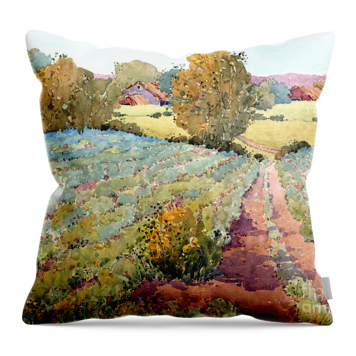 Farm Throw Pillow featuring the painting Pennsylvania Idyll by Joyce Hicks
