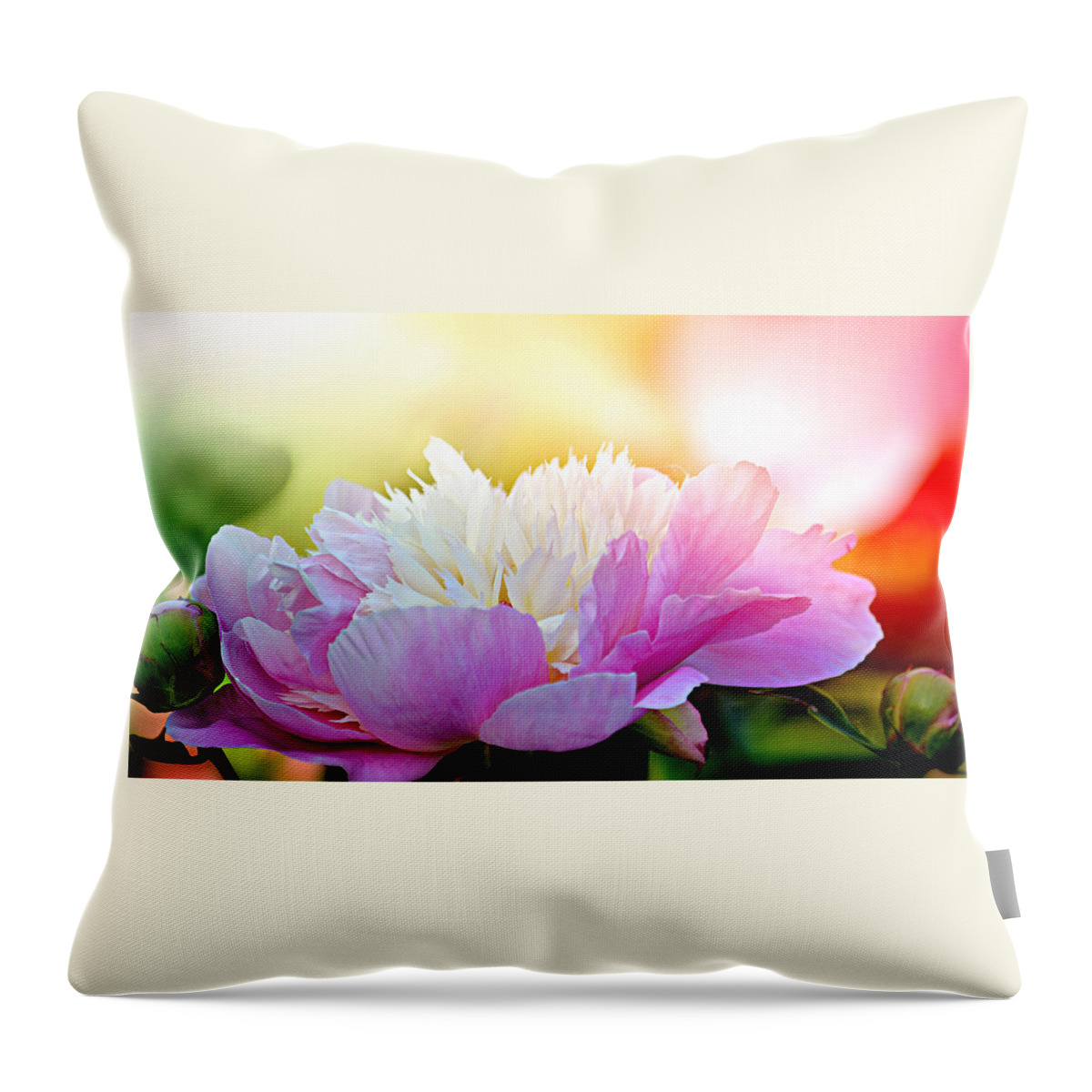Art Throw Pillow featuring the photograph Heavenly Peony by Joan Han