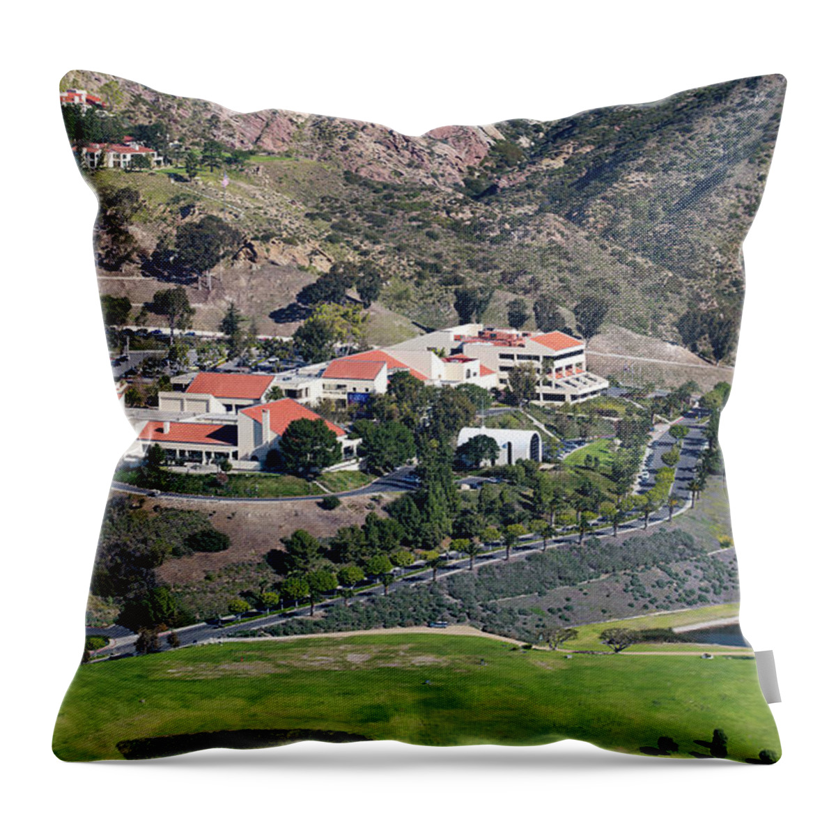 Photography Throw Pillow featuring the photograph Pepperdine University On A Hill by Panoramic Images