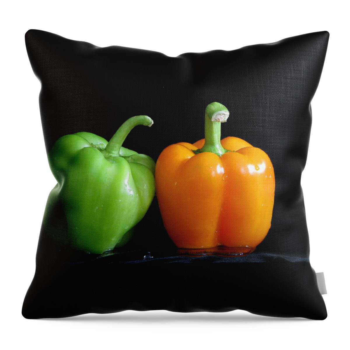 Bell Peppers Throw Pillow featuring the photograph Peppers Still Life by Anne Thurston
