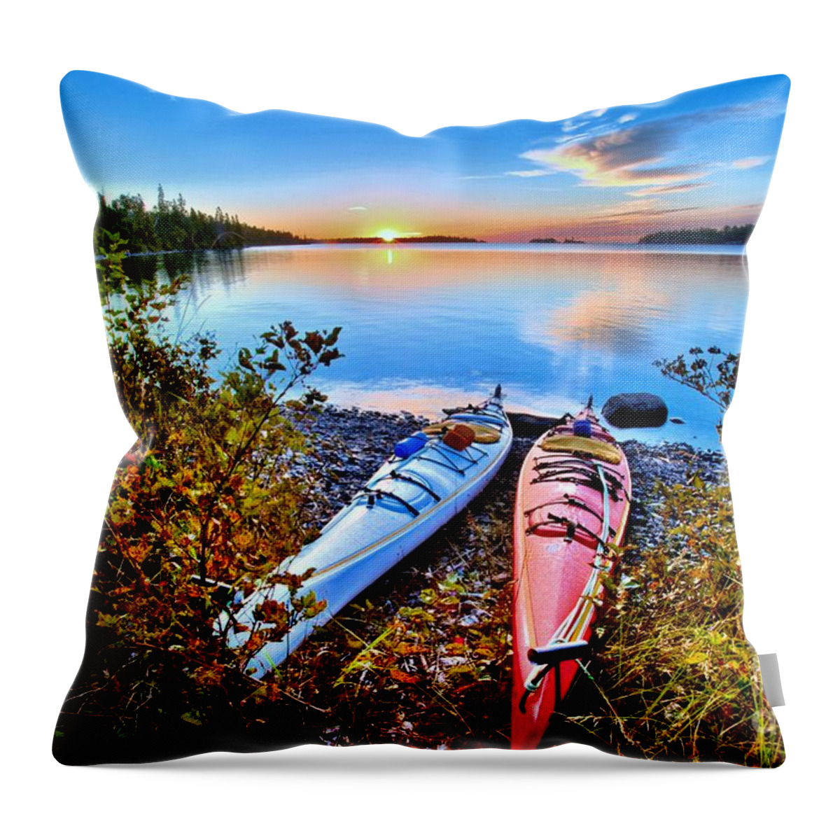 Isle Royale National Park Throw Pillow featuring the photograph Perfectly Calm by Adam Jewell