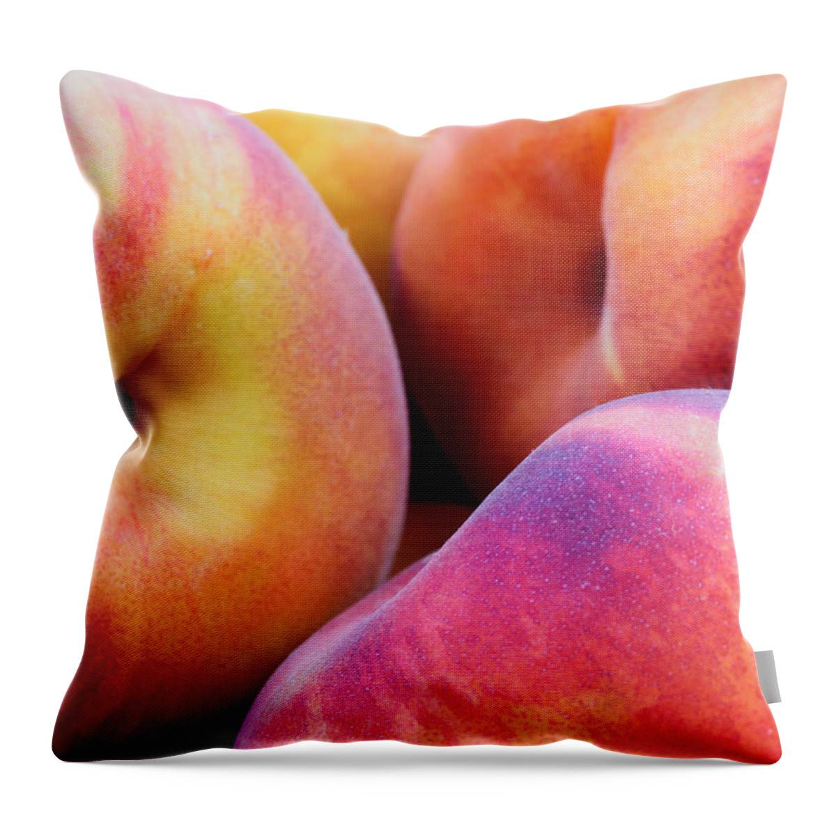 Agriculture Throw Pillow featuring the photograph Perfectly Peachy by Heidi Smith
