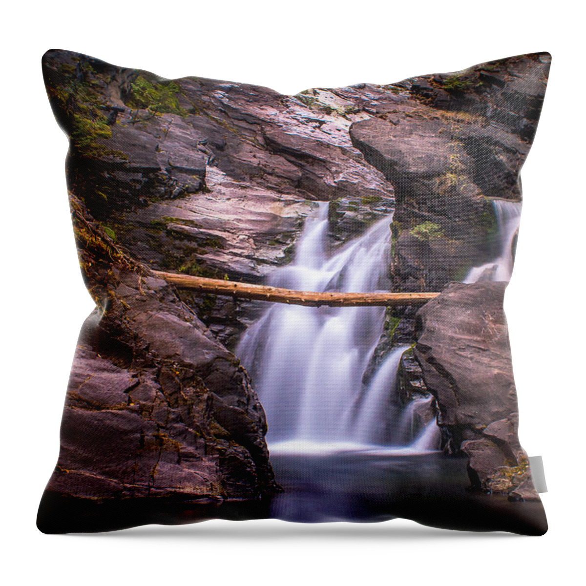 Canada Throw Pillow featuring the photograph Perry creek falls by Thomas Nay