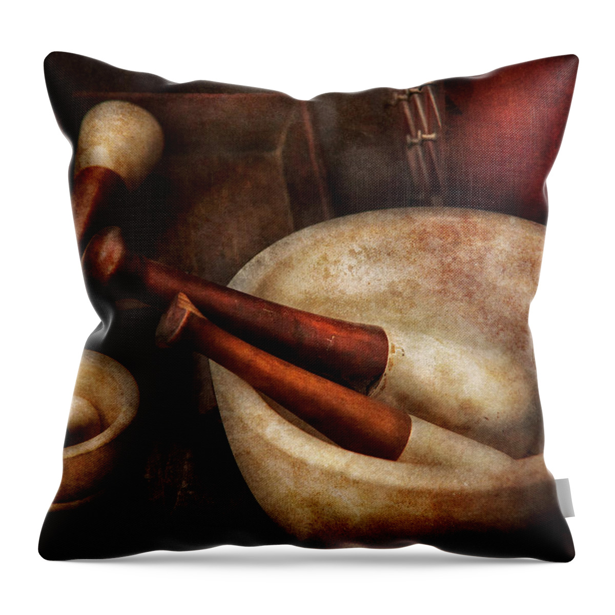 Suburbanscenes Throw Pillow featuring the photograph Pharmacy - Back to the grind by Mike Savad
