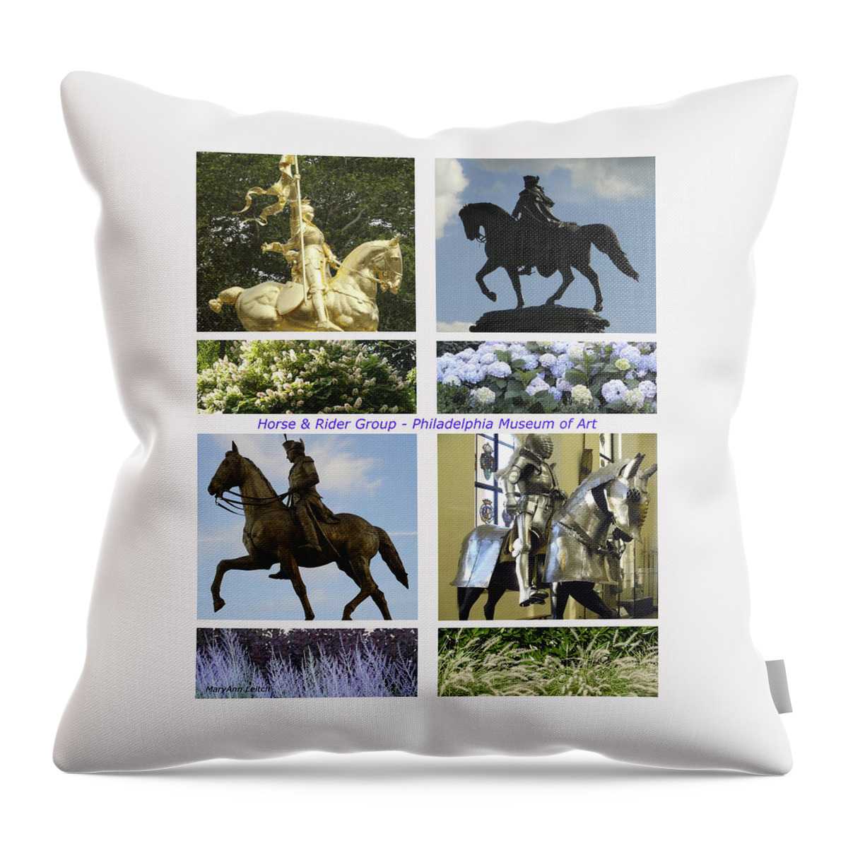 Horse Throw Pillow featuring the photograph Philadelphia Museum of Art by Mary Ann Leitch