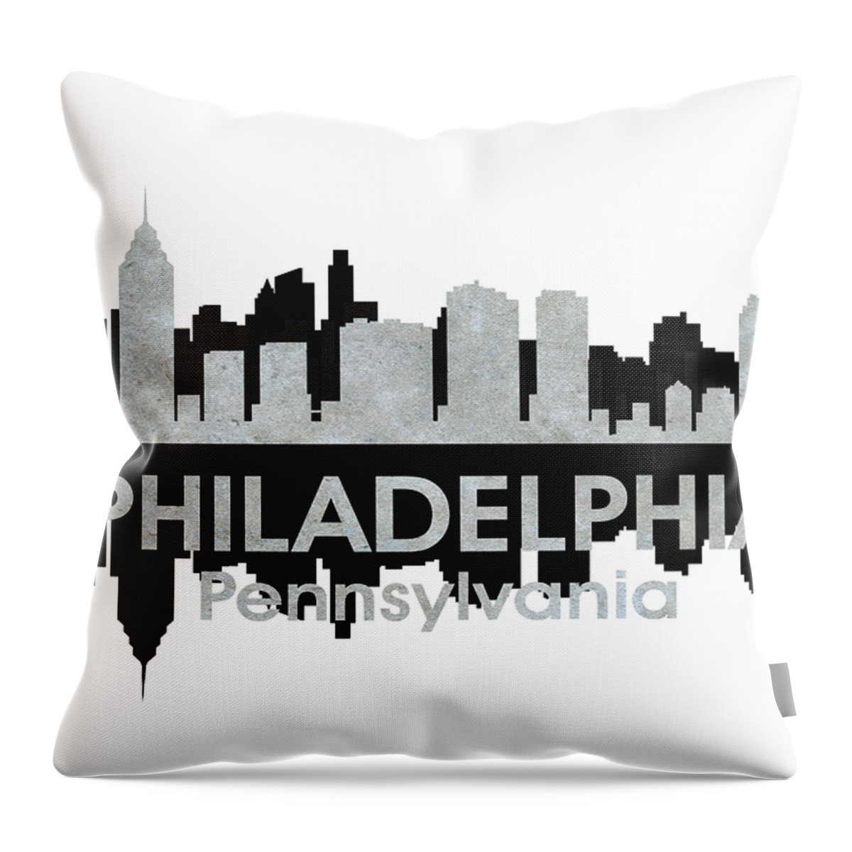 Philadelphia Throw Pillow featuring the mixed media Philadelphia PA 4 by Angelina Tamez