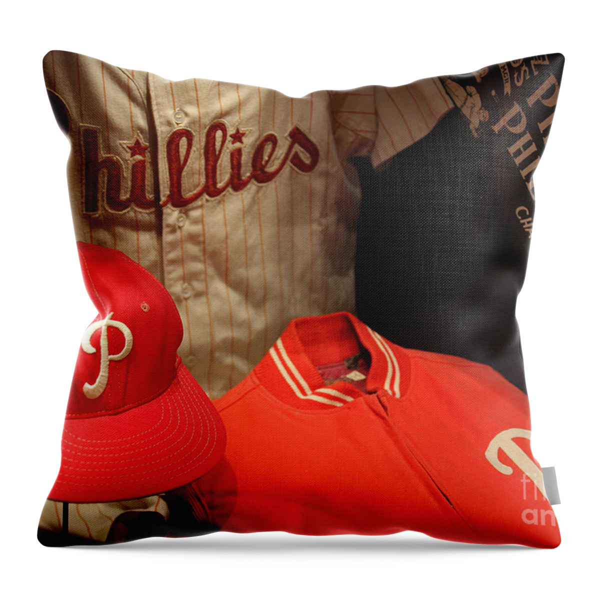 Philadelphia Throw Pillow featuring the photograph Philadelphia Phillies by David Rucker