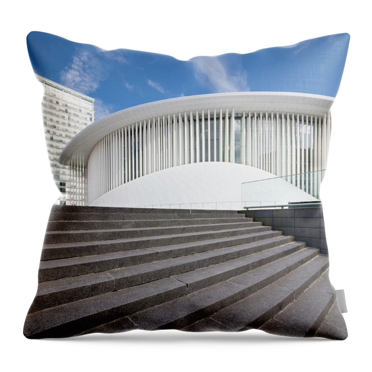 Steps Throw Pillow featuring the photograph Philharmonie Luxembourg by Jorg Greuel