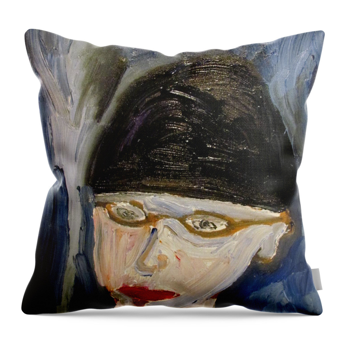 Black Throw Pillow featuring the painting Phoenix Rising by Shea Holliman