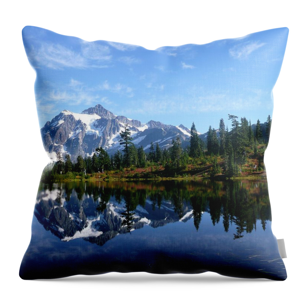 Mount Shuksan Throw Pillow featuring the photograph Picture Lake by Priya Ghose