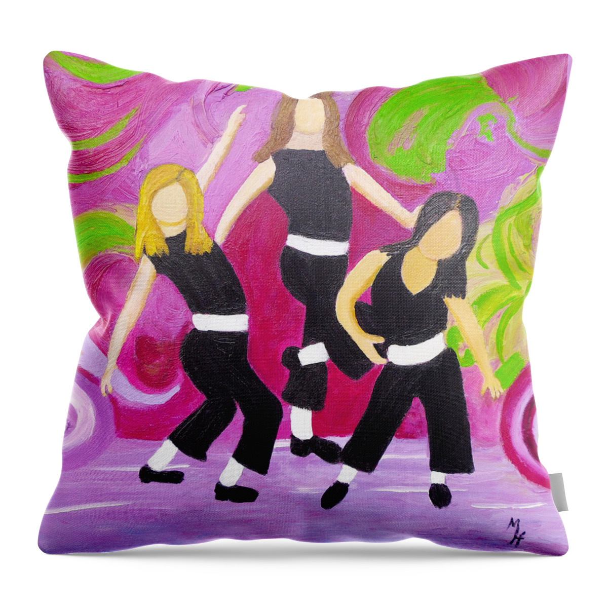 Dancer Throw Pillow featuring the painting Picture Yourself by Margaret Harmon