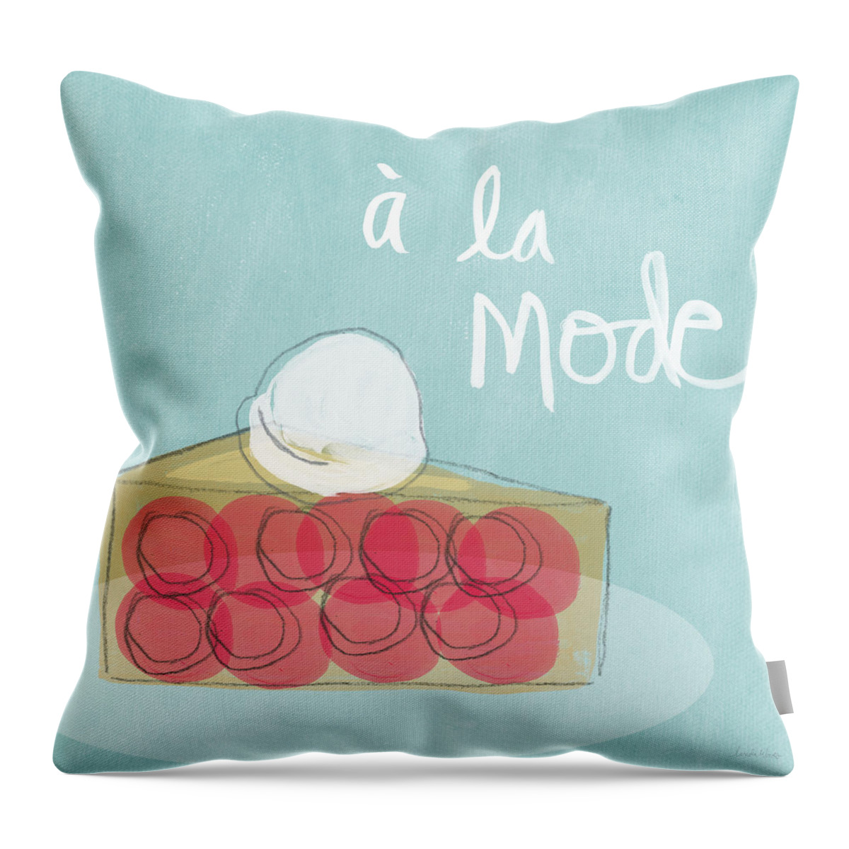 Pie Throw Pillow featuring the painting Pie a la mode by Linda Woods