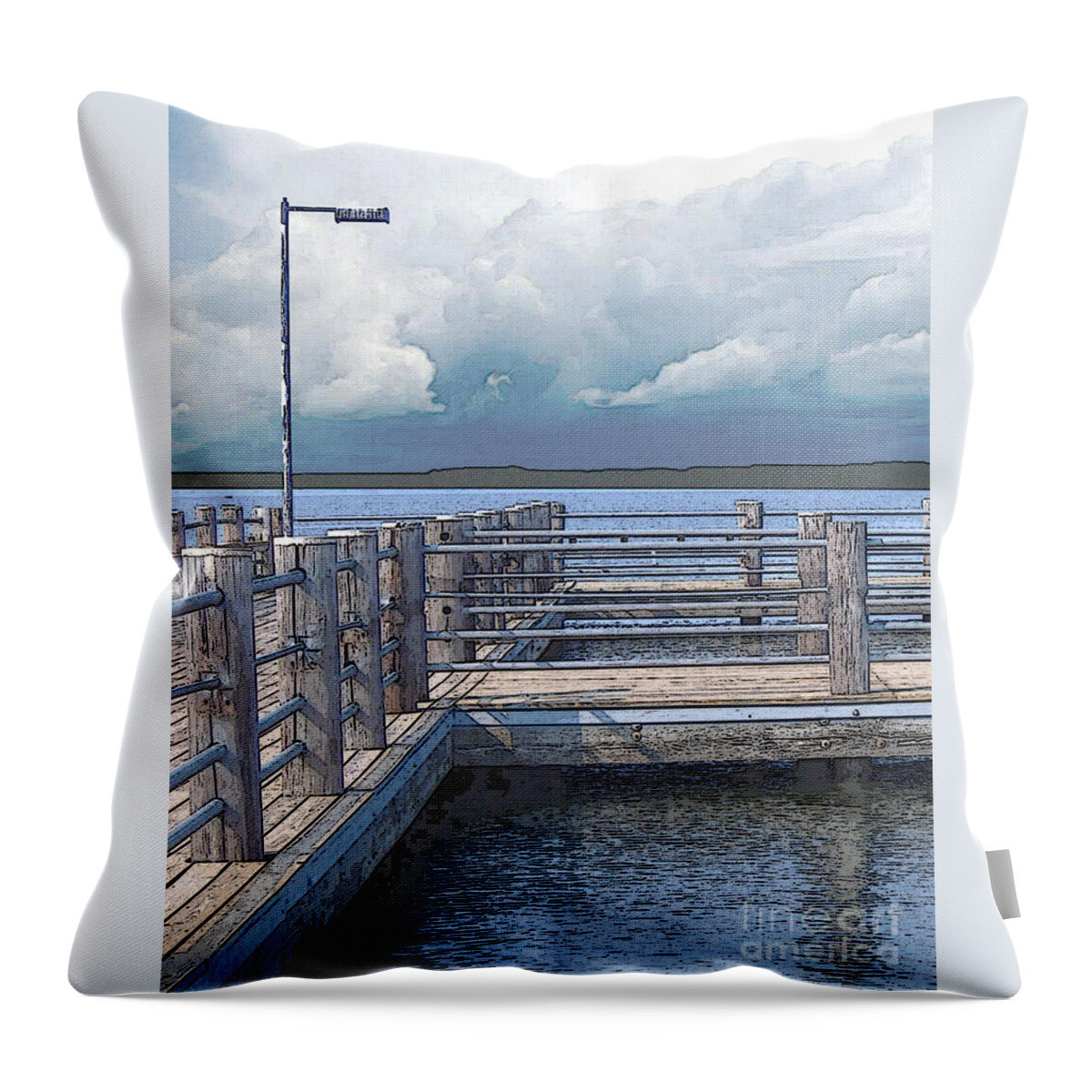 Pier Throw Pillow featuring the photograph Pier 2 Image c by Lee Owenby