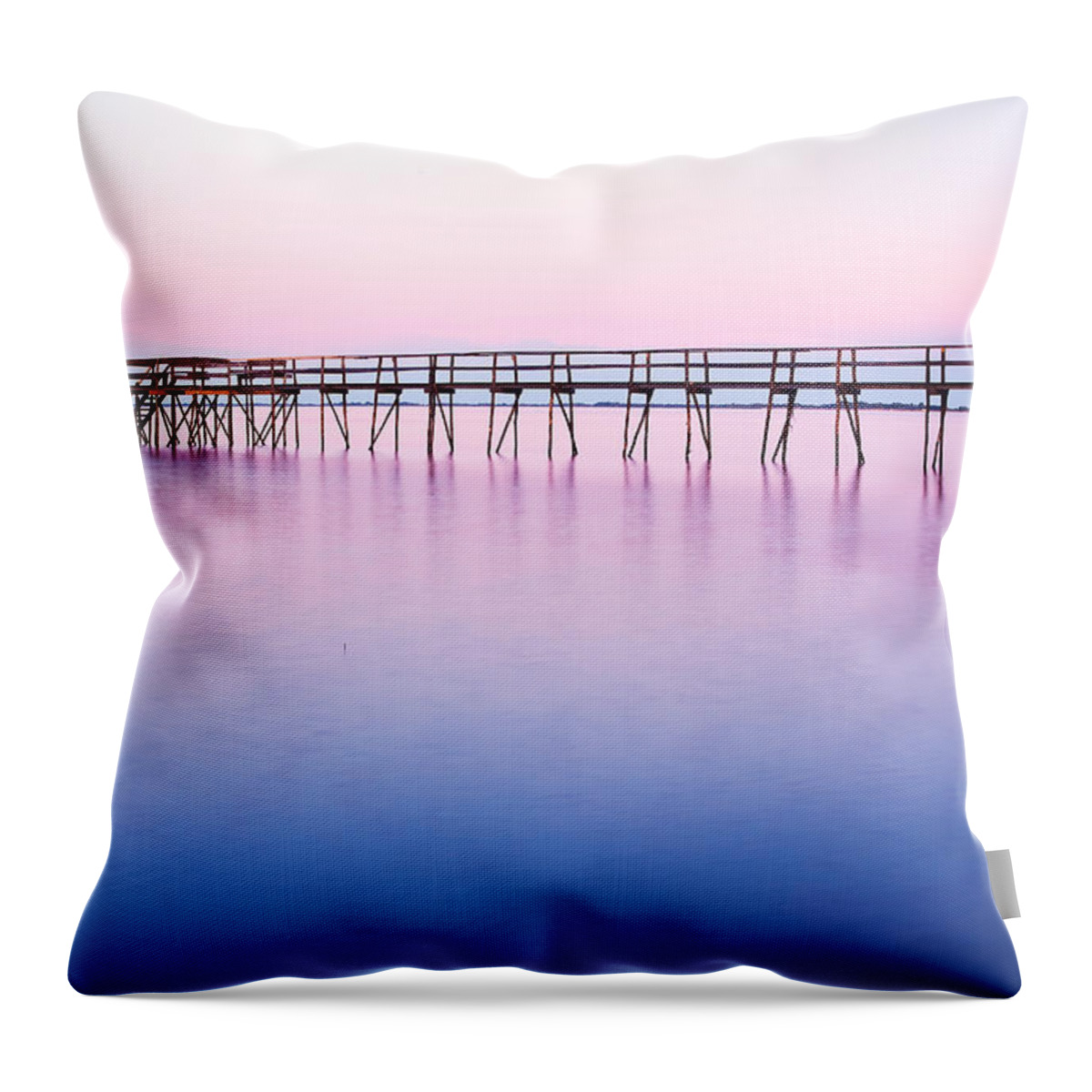 Light Throw Pillow featuring the photograph Pier On Lake Winnipeg by Ken Gillespie