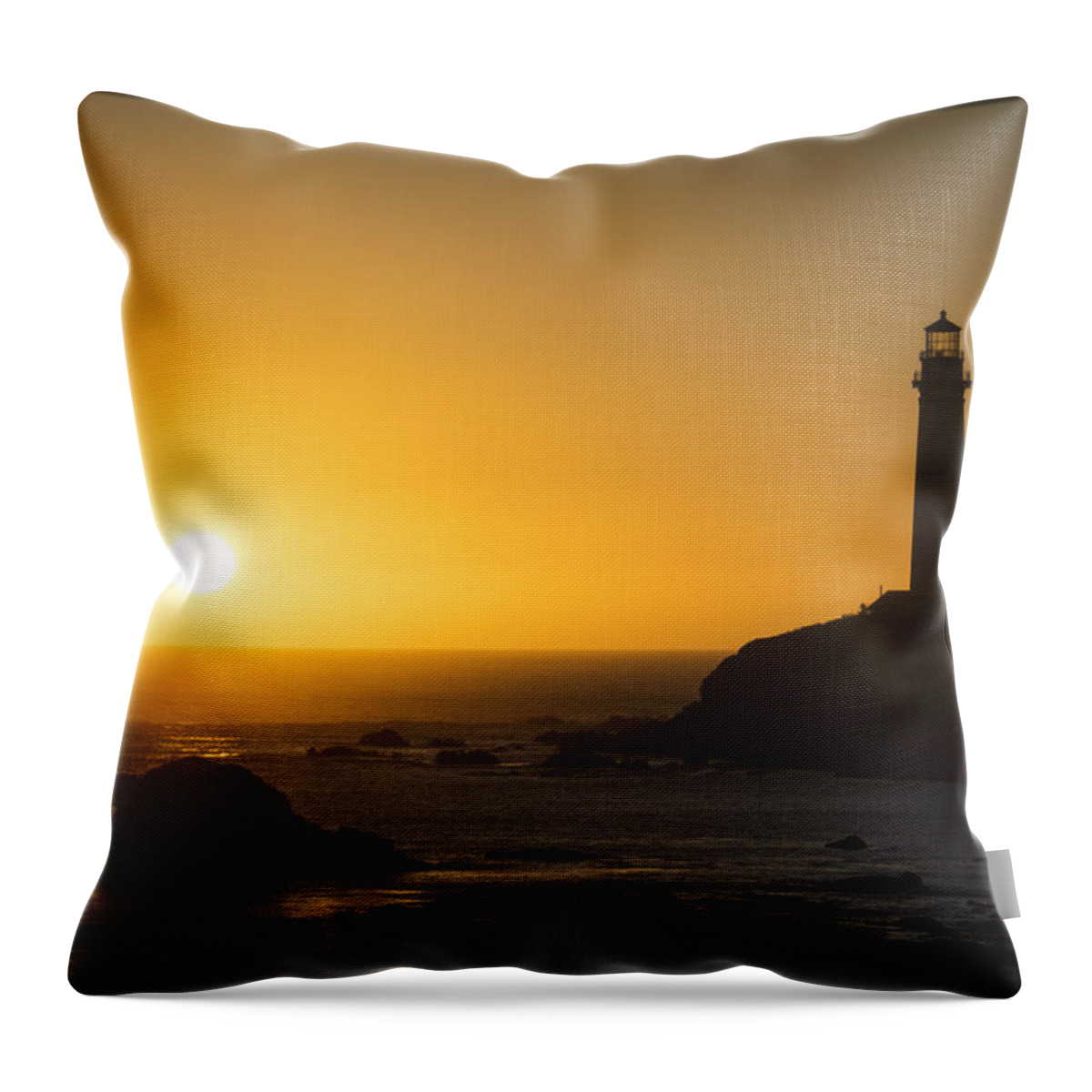Lighthouse Throw Pillow featuring the photograph Pigeon Point Lighthouse by Erika Fawcett