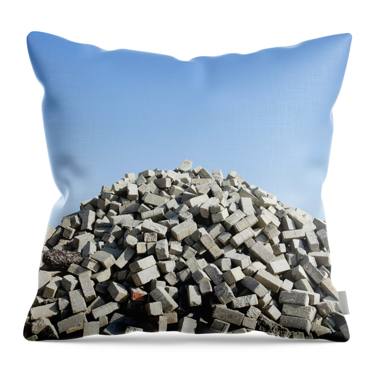 Heap Throw Pillow featuring the photograph Pile Of Bricks by James French