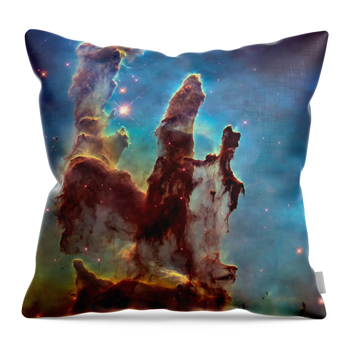 Pillars Of Creation Throw Pillow featuring the photograph Pillars of Creation in High Definition Cropped by Jennifer Rondinelli Reilly - Fine Art Photography