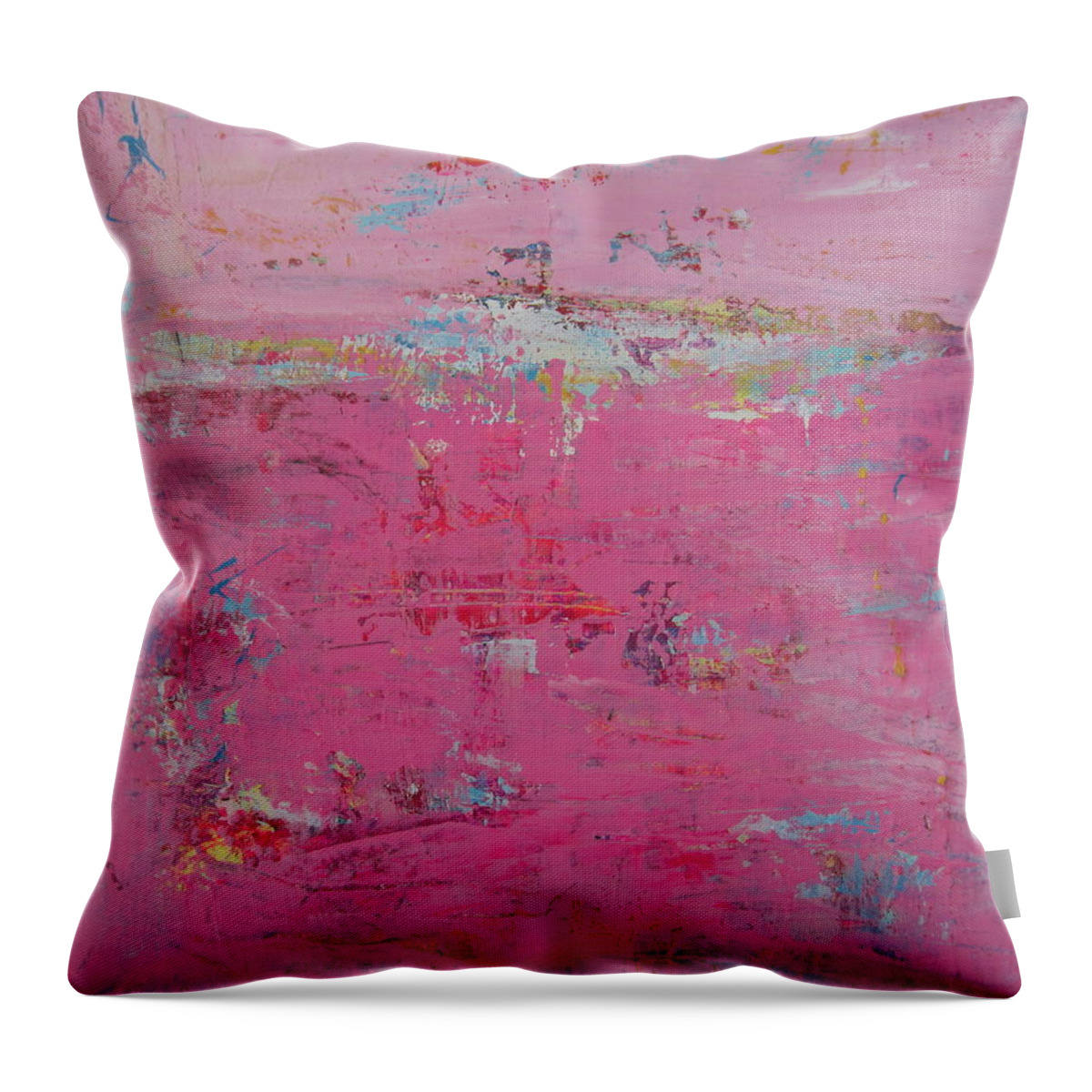 Pink Throw Pillow featuring the painting Pink 2 by Francine Ethier