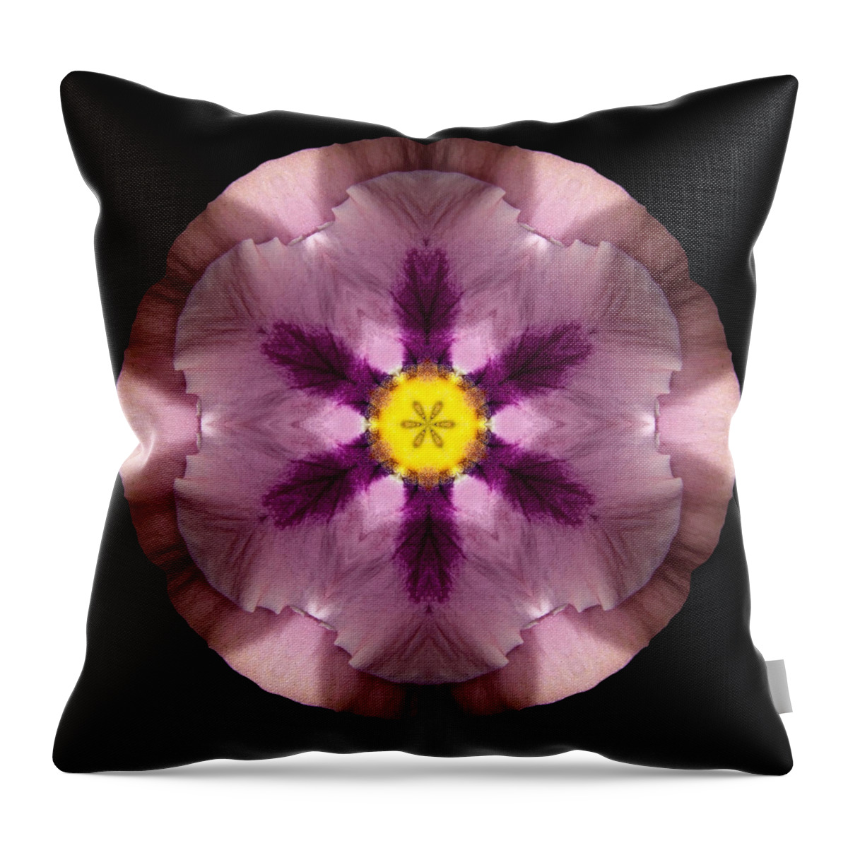 Flower Throw Pillow featuring the photograph Pink and Purple Pansy Flower Mandala by David J Bookbinder