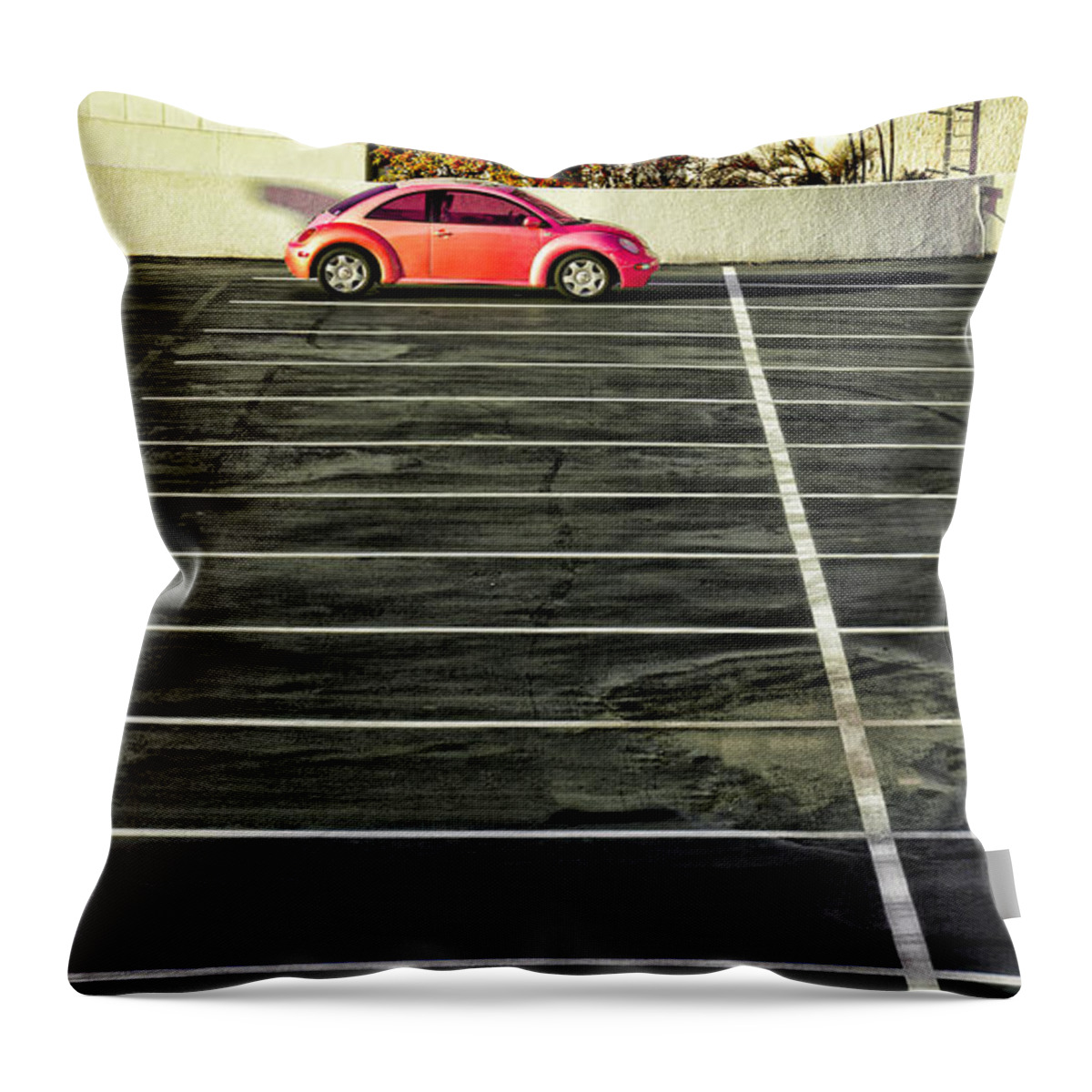 Single Throw Pillow featuring the photograph Pink Beetle by Les Palenik