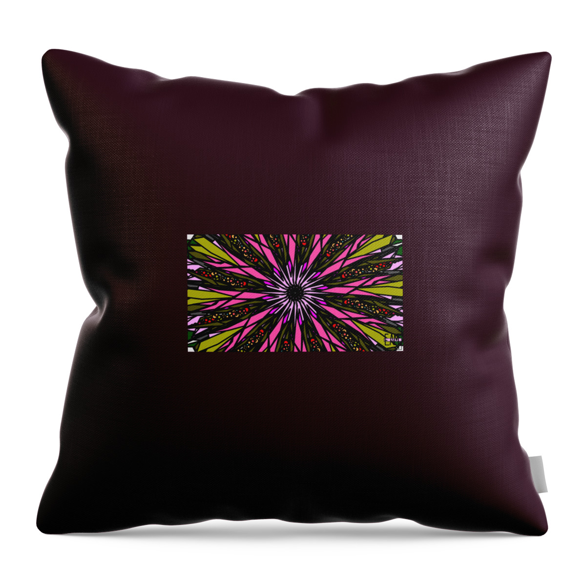 Pink Explosion Throw Pillow featuring the digital art Pink Explosion by Elizabeth McTaggart