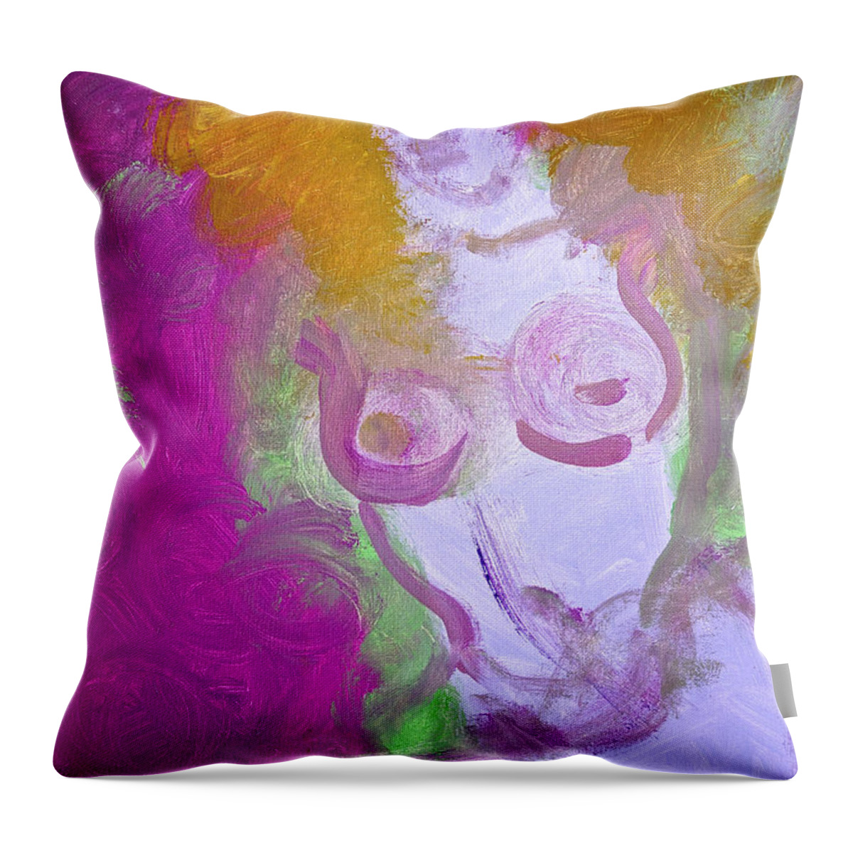 Nude Female Throw Pillow featuring the painting Pink Lady by Joan Reese