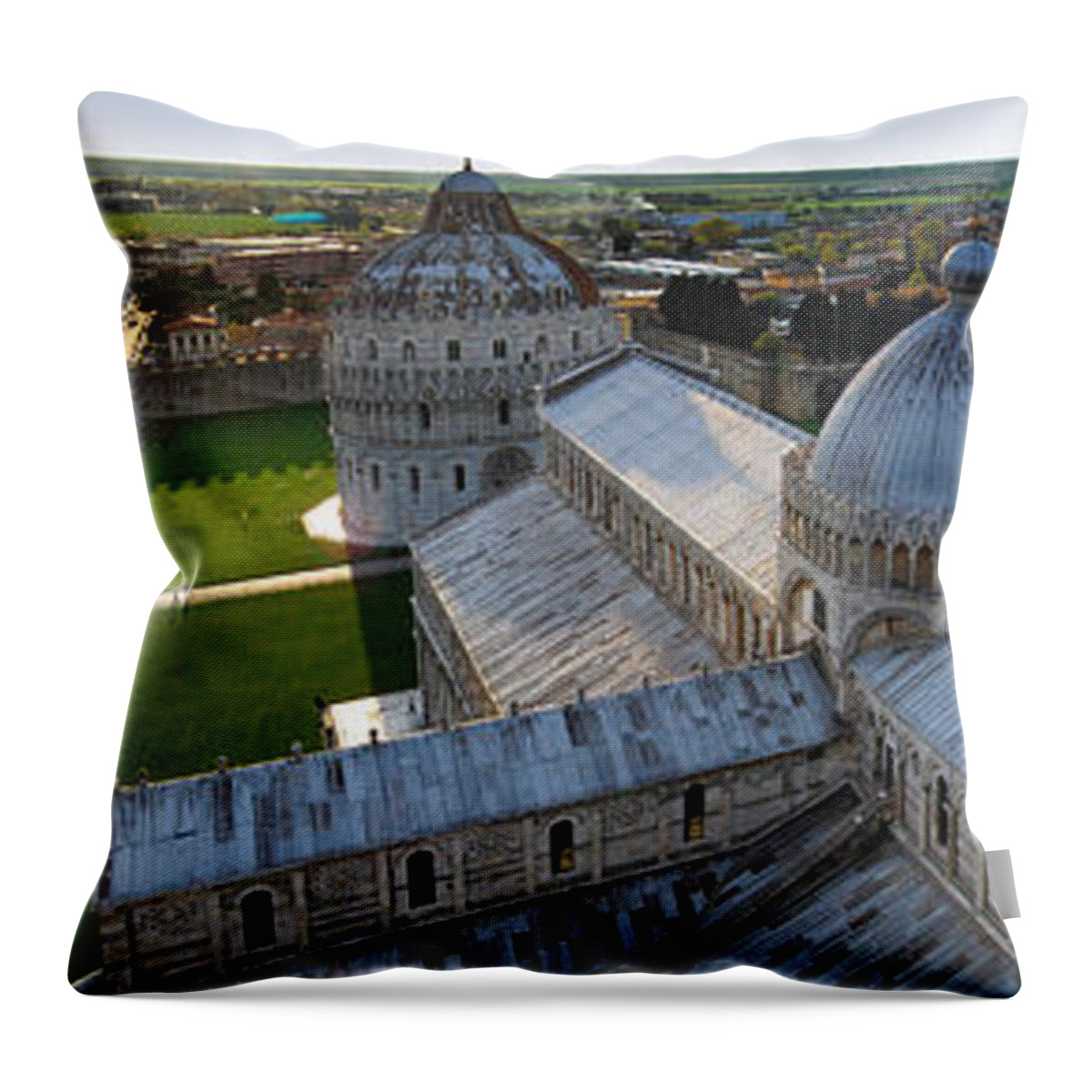 Pisa Throw Pillow featuring the photograph Pisa - Panoramic View from the Tower by Carlos Alkmin