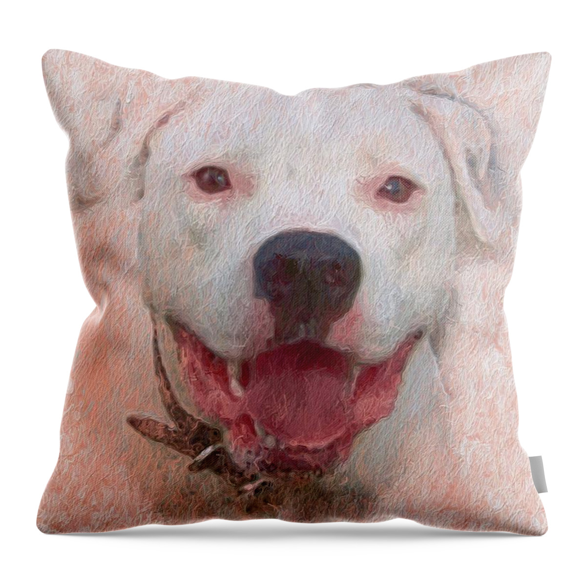 Pit Bull Throw Pillow featuring the photograph Pit Bull by Skip Hunt