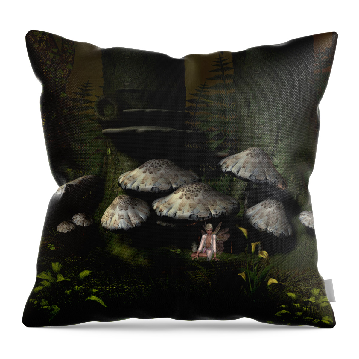 Fantasy Throw Pillow featuring the digital art Pixie Glenn by David Griffith
