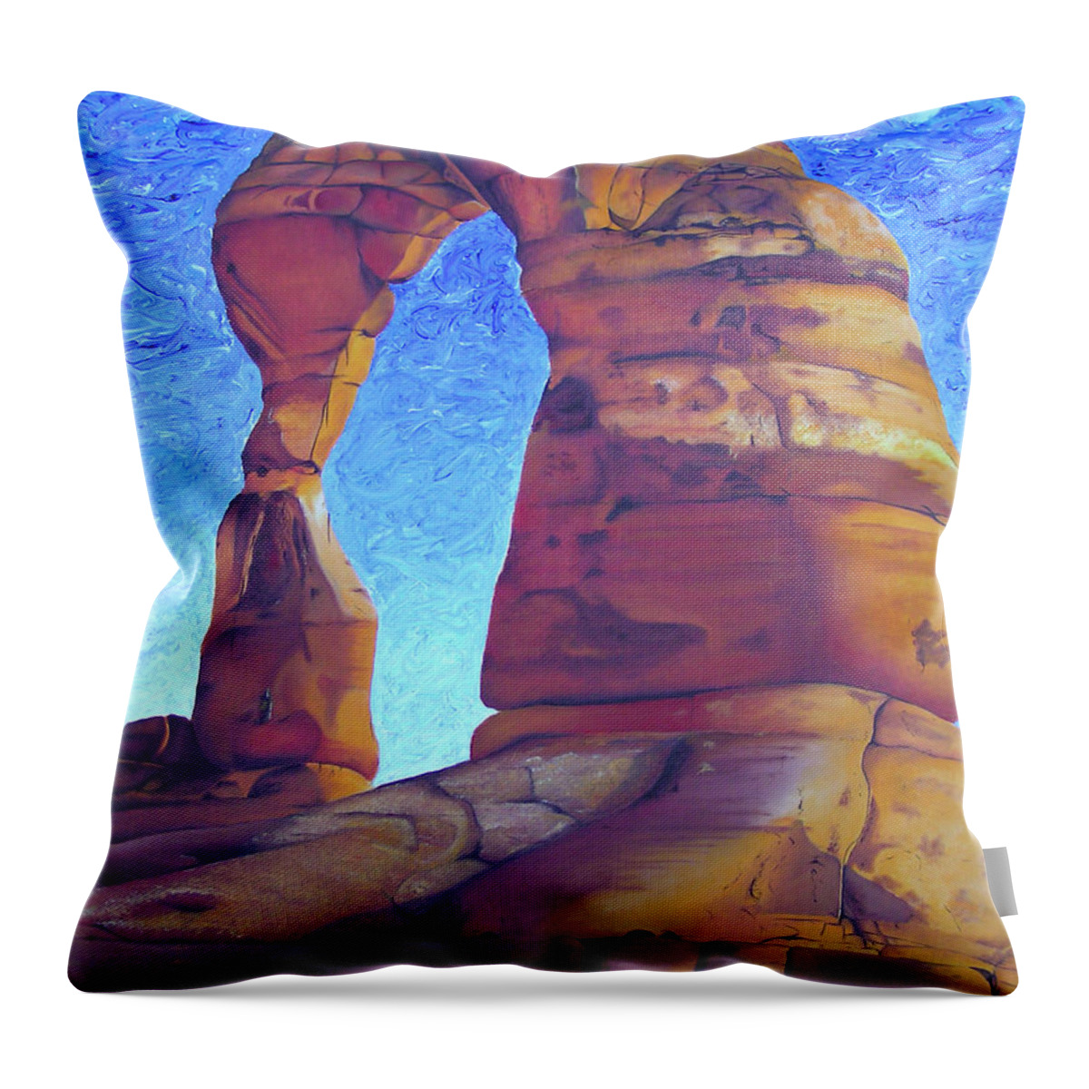 Moab Throw Pillow featuring the painting Place of Power by Joshua Morton