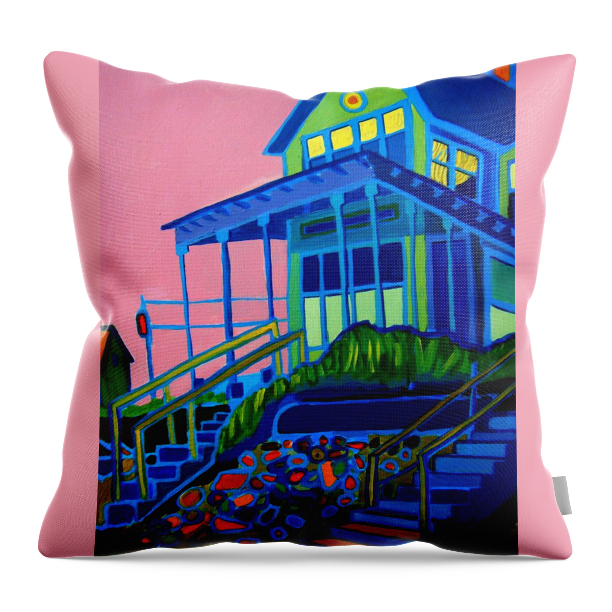 Plaices Cove Throw Pillow featuring the painting Plaices Cove Hampton NH by Debra Bretton Robinson