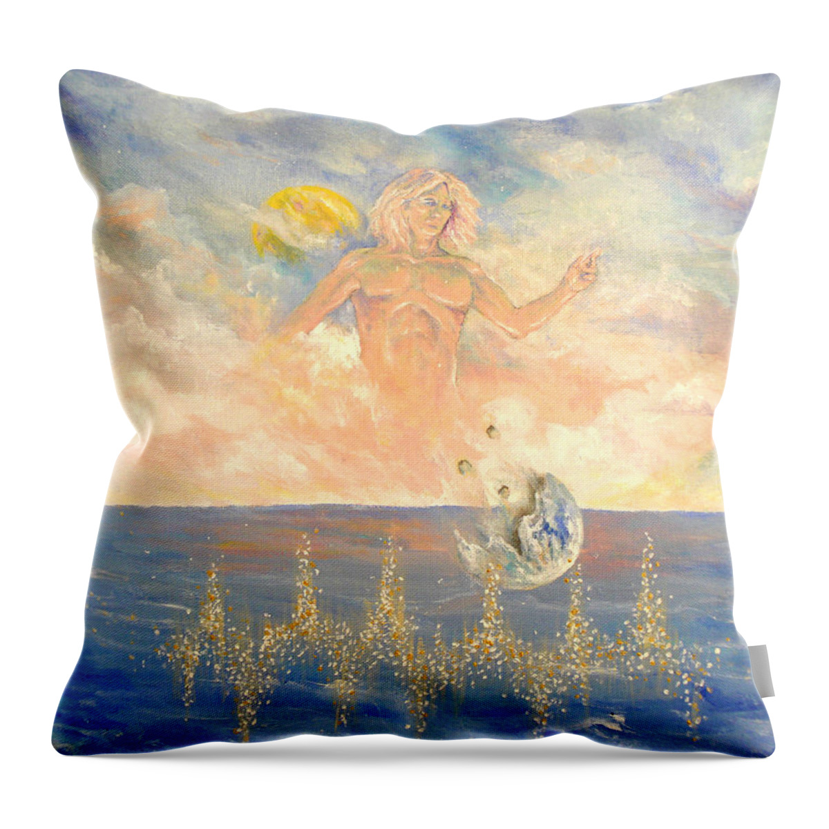 Planet Throw Pillow featuring the painting Planet Hunter by James Andrews