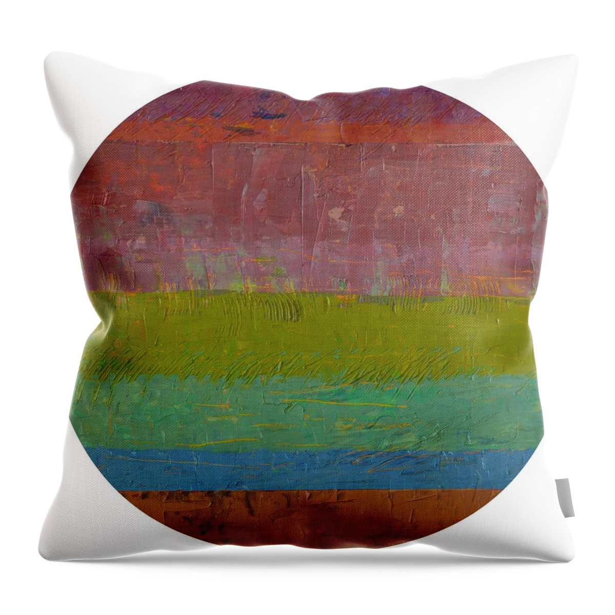 Abstract Throw Pillow featuring the painting Planetary Eight by Michelle Calkins