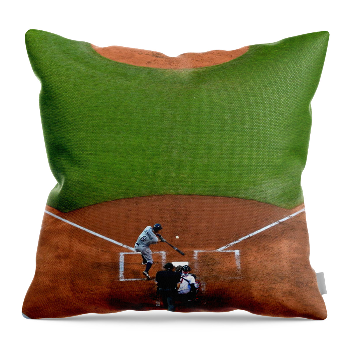 Cleveland Throw Pillow featuring the photograph Play Ball by Frozen in Time Fine Art Photography